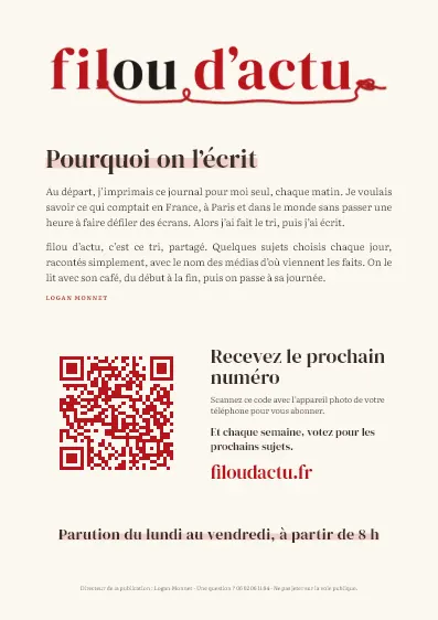 Le dos du journal papier, avec le QR code
