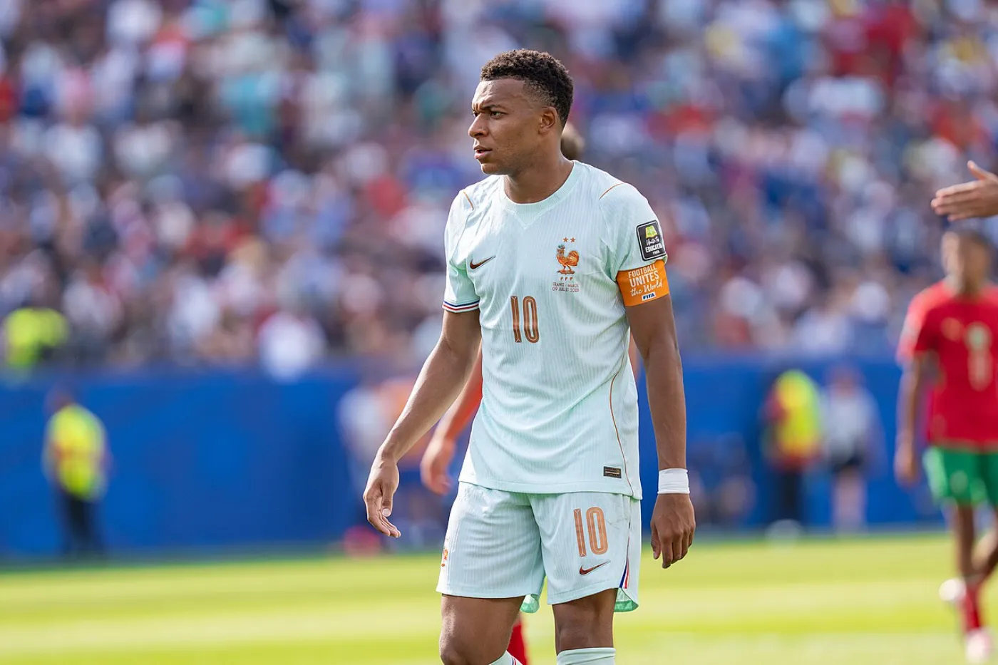 Kylian Mbappé face au Maroc, 9 juillet 2026 (photo provisoire)