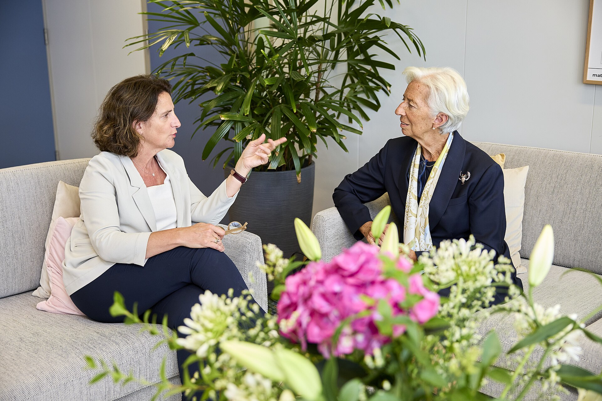 Christine Lagarde, en visite à la Commission européenne